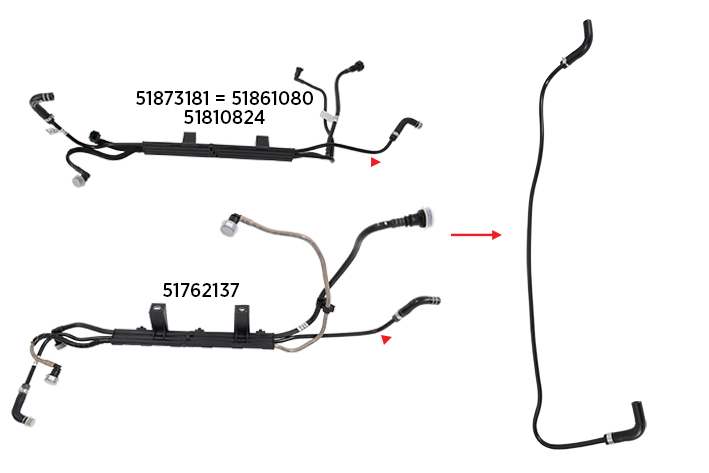 FUEL PIPE EXCLUDING BRACKET - OEM 51873181
